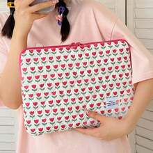 1 túi đựng máy tính xách tay họa tiết hoa, túi đựng máy tính xách tay đa chức năng cho máy tính xách tay 11", 13", 15" - Phong cách hoa hồng - Xem 8