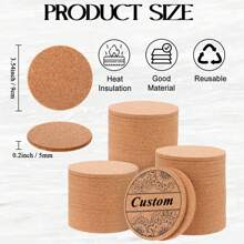 10/20/30/50 STUKS 3,54 inch (9 cm) Gepersonaliseerde kurken onderzetter, aangepaste bulk huwelijksgunsten voor gasten, bruidsdouchegeschenk, feestgunsten, zakelijke promotionele artikelen