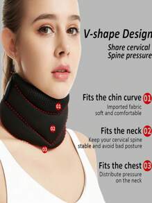 Cojín protector de cuello ajustable de 3 niveles para uso en el hogar, soporte de cuello de espuma transpirable para la protección de la columna vertebral