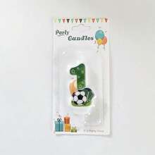 1pc Happy Birthday Football Number 0-9 Cute Green Cake Decor Digit Candle, Party, Anniversary, Celebration Candle - Football Candles - View 19
