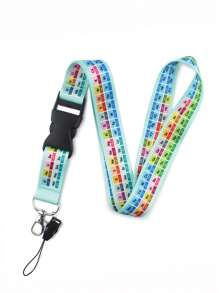 1pc Periodic Table & "I Love Jesus" Pattern Neck Lanyard For Doctor, Nurse, Student, Teacher, Exhibition Staff ID Badge, Suitable As Exhibition, Gift, Keychain Or Daily Use Valentine's Day Valentines Car Accessories Bag Charm Backpack For School