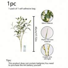 1 个橄榄枝 LED 树灯，20 个 LED 电池供电橄榄叶枝花瓶装饰灯，现代家居装饰小夜灯，适合节日、婚礼、生日、圣诞派对 - 非常适合橱柜、餐桌、桌面展示、咖啡厅展示、花瓶装饰（不含电池） - 暖光 - 查看 9