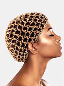 1pc Women Handmade Crochet Sleeping Cap, Snood, Hair Net, Hair Accessory - Suitable For Daily Use - Multicolor - View 7