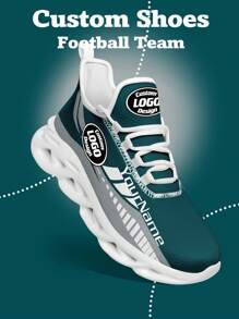 男士费城足球设计运动鞋，定制徽标定制名称定制轻便舒适软底男士运动鞋，健身房训练透气网球鞋送给妈妈/爸爸/她/他/女朋友/男朋友/妻子/丈夫/朋友的独特礼物 - 白色 - 查看 6