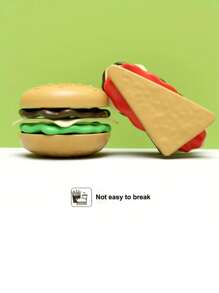 Bộ đồ chơi nhà bếp thực phẩm cho trẻ em 27 món - Bao gồm khoai tây chiên, bánh mì kẹp thịt, nước ngọt, pizza và bánh mì - Nhiều màu - Xem 3