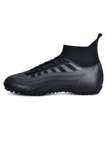 1 Pair Football/Soccer Shoes For Adults, Students And Teenagers, Low-Top Outdoor Sports Shoes For Teams And Competitions, Men's Professional Sports Shoes With Spikes, Traction And Wear-Resistant Design For Soft/Natural Grass Fields, Lace-Up Cleats, Lightweight, High-Performance Anti-Slip Design, High-Top Professional Soccer Boots - Black - View 10