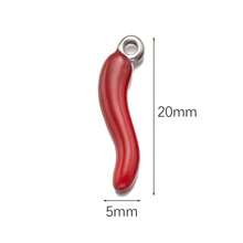 5 Stücke Edelstahl Metall Rot Chili Pfeffer Anhänger Gemüse Charm für DIY Schmuckherstellung Ohrringe Halskette Armband Zubehör
