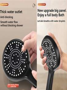 1PC Vòi hoa sen tăng áp nước cao cấp thời trang mới, chế độ điều chỉnh năm tốc độ, vòi hoa sen phòng tắm gia đình, đầu ra nước siêu lớn và vòi hoa sen tấm siêu lớn, có sẵn màu xám súng và đen, phủ công nghệ đầu ra nước bằng silicon chống tắc nghẽn, vòi hoa sen tăng áp mạnh mẽ - Nhiều màu - Xem 9