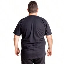 Plus Size Short Sleeve T-Shirt Comfortable Premium Cotton - Black - View 4