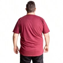 Plus Size Short Sleeve T-Shirt Comfortable Premium Cotton - Maroon - View 4