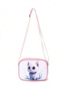 Ví đựng tiền xu in họa tiết thời trang trẻ em, phù hợp cho cả bé trai và bé gái, túi du lịch mini, quà tặng Halloween hoàn hảo cho trẻ em, túi đeo chéo thông thường - Định vị quạt chó mèo - Xem 9