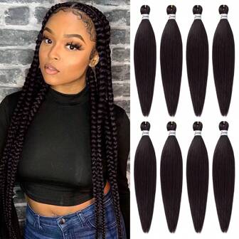 编织头发预拉伸 20 英寸 8 件装渐变色专业柔软 Yaki 纹理，无瘙痒，热水定型辫子接发