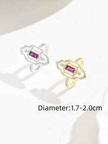 1 chiếc nhẫn kiểu Pháp dành cho nữ, nhẫn Zirconia thanh lịch, hàng ngày, tiệc tùng, nhẫn hẹn hò, phụ nữ, quà tặng - Nhiều màu - Xem 6