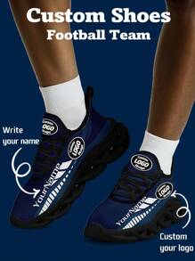 Women's Dallas Football Designed Sneakers, Custom Logo Custom Name Customization Lightweight Comfortable Soft Bottom Sneakers For Women, Gym Training Breathable Tennis Shoes Unique Gift For Mom/Dad/Her/Him/Girlfriend/Boyfriend/Wife/Husband/Friend ﻿ - Black - View 3
