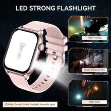 PAKRYS 1pc Smart Watches For Men Women(Answer/Dial Calls) With LED Flashlight 1.952" AMOLED Display Fitness Tracker With Heart Rate SpO2 Sleep Monitor 100+ Sports Mode Smartwatch For IOS Android