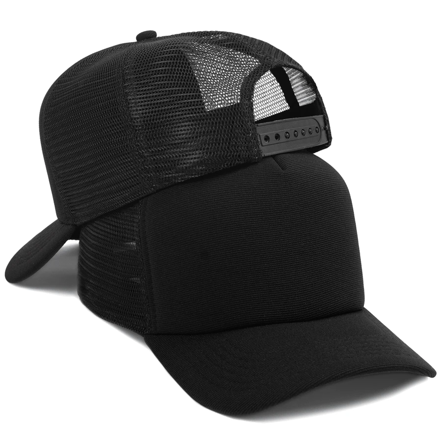 Plain Trucker Cap Curved Brim Versatile Various ColorsOtherStreet StylePolyesterNone - 黑色 - 查看 1