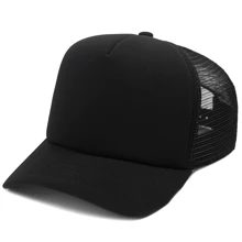 Plain Trucker Cap Curved Brim Versatile Various ColorsOtherStreet StylePolyesterNone - 黑色 - 查看 4