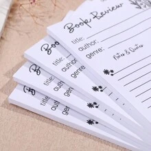 1/2/4 piezas Bloc de notas para reseñas de libros de 5.5 x 3.9 pulgadas, marcapáginas de libreta, bloc de notas adhesivo pequeño, suministros para tomar notas de lectura, 40 hojas por bloque