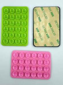 1 Stück Dreifarbige Silikonhaftnäpfe Quadratische Handyhülle mit Silikonhaftnäpfen, 24 Stücke große Silikonhaftnäpfe für Handy