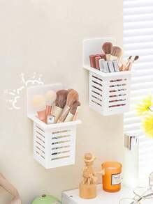 1/2/3 cái, Ống đựng cọ trang điểm, Ống đựng cọ trang điểm, Hộp đựng mỹ phẩm treo tường, Ống đựng cọ trang điểm có thể tháo rời, Hộp thoát nước đựng đồ vệ sinh cá nhân phòng tắm, Kệ phòng tắm, Hộp đựng lược chải tóc treo tường nhà vệ sinh phòng tắm, Kệ chậu rửa mặt, Giá đựng kem đánh răng, Hộp đựng bàn chải đánh răng, Hộp đựng bộ xương đa chức năng, Sử dụng cho nhiều tình huống, Giá thoát nước nhà bếp Hộp đựng đồ thoát nước bát đĩa - trắng - Xem 1