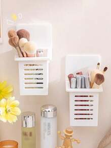 1/2/3 cái, Ống đựng cọ trang điểm, Ống đựng cọ trang điểm, Hộp đựng mỹ phẩm treo tường, Ống đựng cọ trang điểm có thể tháo rời, Hộp thoát nước đựng đồ vệ sinh cá nhân phòng tắm, Kệ phòng tắm, Hộp đựng lược chải tóc treo tường nhà vệ sinh phòng tắm, Kệ chậu rửa mặt, Giá đựng kem đánh răng, Hộp đựng bàn chải đánh răng, Hộp đựng bộ xương đa chức năng, Sử dụng cho nhiều tình huống, Giá thoát nước nhà bếp Hộp đựng đồ thoát nước bát đĩa - trắng - Xem 2