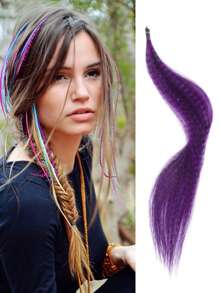 16 Inch Rainbow Synthetic Hair Multi Color Feather Hair Extensions 10 Set For Holiday Party Leopard Feather Hair Extensions - Multicolor - View 19