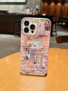 时尚 1 件复古报纸印花透明气垫手机壳适用于 iPhone 16 ProMax/16/16 Pro/15 ProMax/15 Pro/15/14 ProMax/14 Pro/14/13 Pro/13/12 Pro/12/11 Pro，防摔软壳适用于 13 ProMax/XR - 彩色 - 查看 3