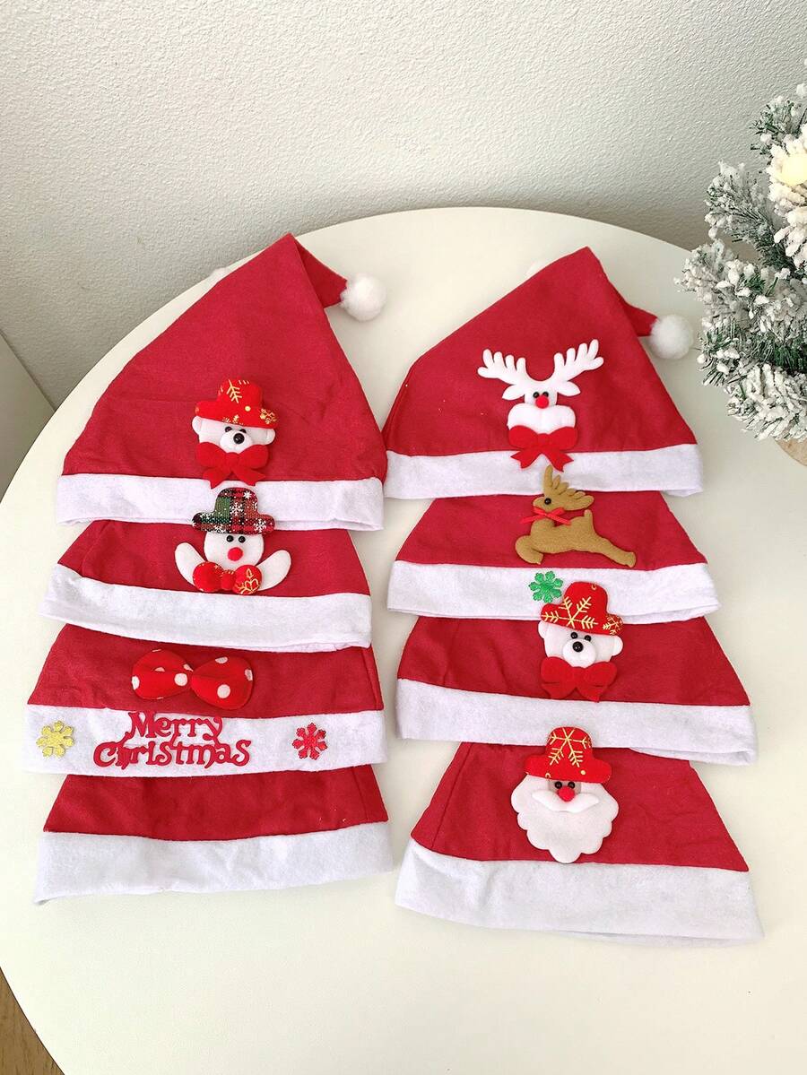 1/2/3 chiếc mũ ông già Noel trang trí họa tiết Giáng sinh, phụ kiện tóc ngày lễ Giáng sinh - Nhiều màu - Xem 1