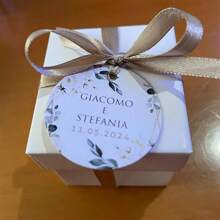 100PCS 1.5 Inch Custom Round Wedding Hang Tags With String,Circle Tags,Printed Wedding Favor Tags, Thank You For Celebrating With Us Tags, Forever Love, Minimalist - Pattern - View 7