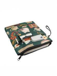 Encantadora bolsa escolar de lona con temática de gato con cremallera - Estuche duradero y lavable para libros de bolsillo, con bolsillos - Regalo ideal para damas y adolescentes, 11.4 X 8.7 pulgadas, Vuelta al cole, Útiles escolares