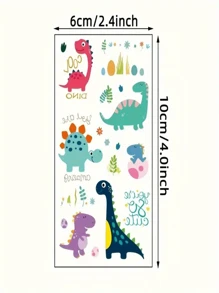 10pcs Personalized Cartoon Temporary Tattoo Stickers, Cute Watch, Arm, Face Sticker, Fun Art, Waterproof, Easy To Use And Remove
