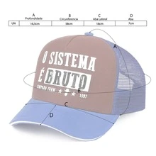 Simprão Moda Country Cap Curved Brim The System Is Raw MulticolorLogoStreet StyleFabricPrinting - 藍紅 - 查看 9