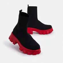 Women Boots White Platform Boots For Winter Autumn Botas Femininas Socks Ankle Boots Platform Shoes Women Heels - 白色 - 查看 4