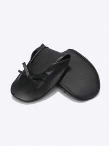 Zapatos planos plegables portátiles para niños, zapatos de yoga, zapatos de ballet, pantuflas plegables para viaje, zapatos planos con banda elástica sencilla, zapatos de práctica de yoga interiores plateados para niñas, zapatos planos casuales suaves y cómodos, adecuados para uso interior y exterior