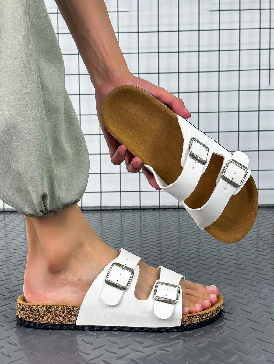 Sandali Uomo In Sughero - Pantofole Estive Con Fibbia Regolabile, Suola EVA, Comfort E Leggerezza - Foto 2