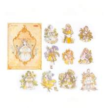 20pcs/Pack Vintage Flower Lover Series PET Embossed Gold Foil Stickers - Multicolor - View 11