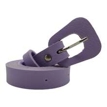 Women's Thin Belt With Guitar Buckle In Synthetic Leather For Everyday Use - CF35 - LILAC - View 2