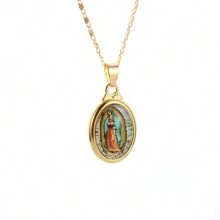 SeuSuk Virgin Mary Pendant Guadalupe Mother Mary Necklace, Religious Good Luck Charm Jewelry Gift For Men And Women - Gold - View 2
