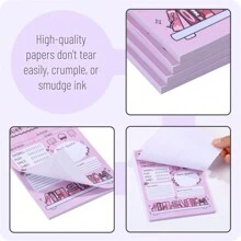 1/2/4/6/8 件书评记事本 5.5 X 3.9 英寸日记本书签笔记本自粘式小记事本阅读笔记用品每本 40 张 - 彩色 - 查看 4
