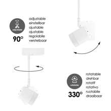 home sweet home collection Modern LED Ceiling Light | Manu | 9.5/9.5/25cm | White | Wall Spot | Metal | Dimmable | Incl. LED Bulb | GU10 Socket | 5W | 390lm | 3000K | Warm White Light