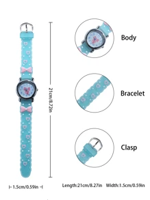 1pc New Bow-Knot Fashionable Cute Cartoon Quartz Watch, Suitable For Daily Attire, Holiday Gift