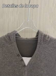 Traje deportivo casual y a la moda para mujer, pantalones de pierna ancha sueltos, elegantes y delgados, chill top y pantalones con capucha para otoño e invierno, textura suave y cómoda, tops transpirables de tallas grandes, adecuados para fiestas, Navidad, reuniones, deportes, jogging, ejercicio, golf y ropa diaria de trabajo. - Gris Oscuro - Ver 8
