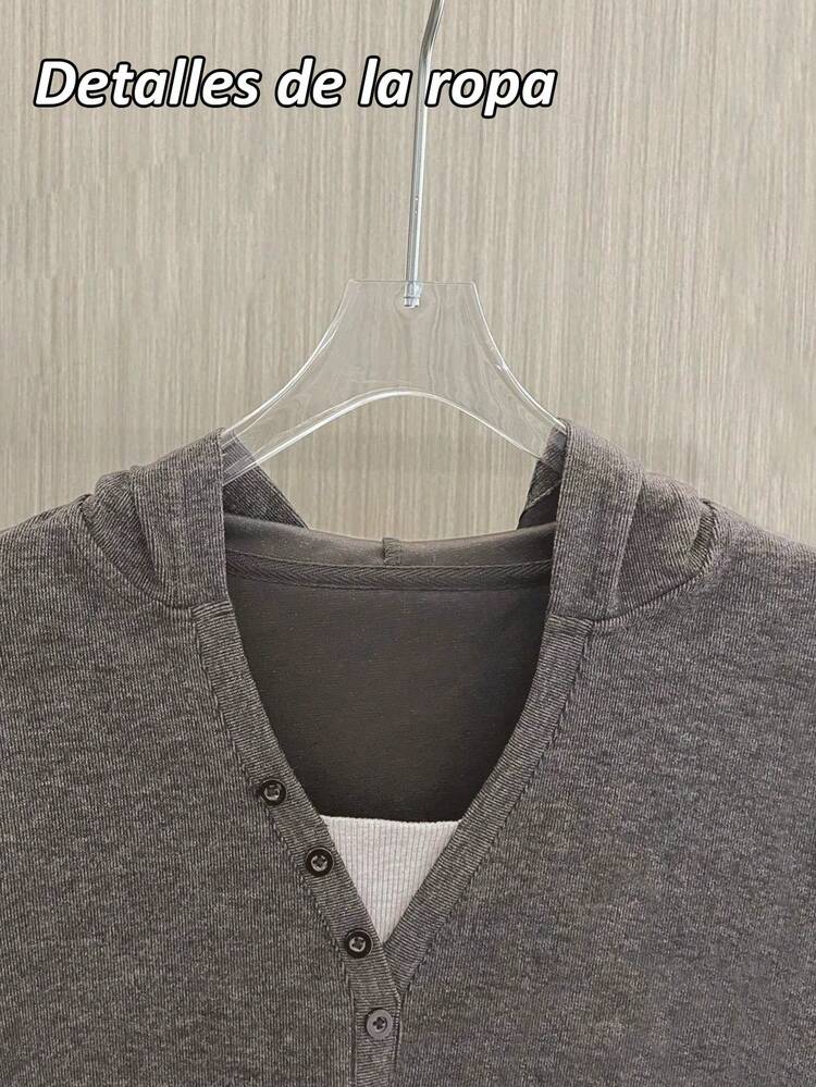 Traje deportivo casual y a la moda para mujer, pantalones de pierna ancha sueltos, elegantes y delgados, chill top y pantalones con capucha para otoño e invierno, textura suave y cómoda, tops transpirables de tallas grandes, adecuados para fiestas, Navidad, reuniones, deportes, jogging, ejercicio, golf y ropa diaria de trabajo. - Gris Oscuro - Añade 8