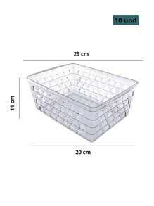 Kit 10 Uninjet GG Organizer Baskets For Larger Items In Assorted Colors Practical And Resistant Ideal For Home Or Office And Easy To Clean - 無色 - 查看 6