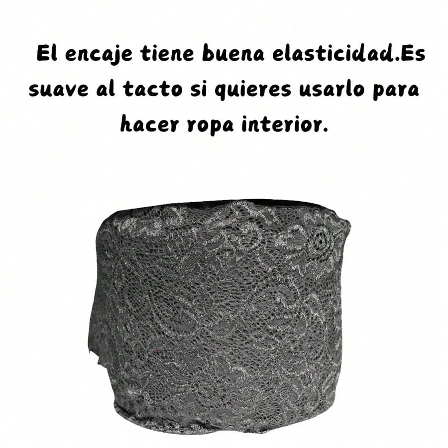 5 metros de encaje bicolor 18 cm ancho, elástico. - gris - Ver 1