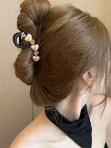 topshiny 1个法式水晶和仿珍珠心形发夹，优雅精致的设计，适合温柔甜美的女性和女孩日常佩戴，情人节礼物，也适合秋冬季节女性度假装扮。 - 彩色 - 查看 7