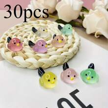 15/30 Tượng chim mini phát sáng trong bóng tối nhiều màu sắc, Phụ kiện thủ công bằng nhựa cho ốp điện thoại tự làm, băng đô, đồ trang trí sân vườn và đồ trang trí bàn làm việc văn phòng - Nhiều màu - Xem 5