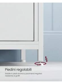 VASAGLE Mobile TV, Tavolino Porta TV fino a 55 Pollici, Lungo 120 cm, 2 Cassetti 2 Ripiani Aperti, 40 x 120 x 50 cm, Soggiorno, Camera da Letto, Struttura in Acciaio, Marrone Vintage e Nero/bianco