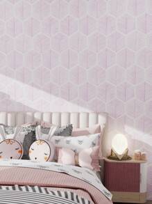 YUANYI 1 Roll 17.52in*39.37in Removable And Reusable Wallpaper, Self-Adhesive Vinyl Furniture Sticker, Waterproof Modern Geometric Green Striped Pattern, Suitable For Bathroom, Living Room, Bedroom And Kitchen Wall Decor, PVC Removable