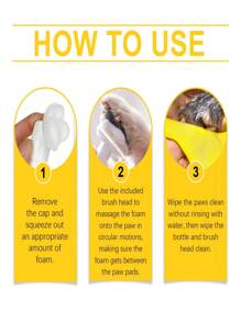 Sữa rửa mặt Pet Paw Cleansing Foam, Làm sạch sâu cho bàn chân chó mèo, dưỡng ẩm và nuôi dưỡng - Màu vàng - Xem 4